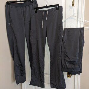 WonderWink Set of 2 Gray Scrub Pants Sz M